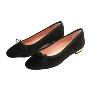 48754 - Black Velvet Flats for Teen/Women by Pretty Ballerinas