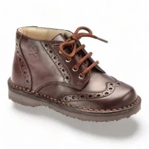 531 - Brown Soft Leather Lace for Toddler/Boy/Girl by London Kids