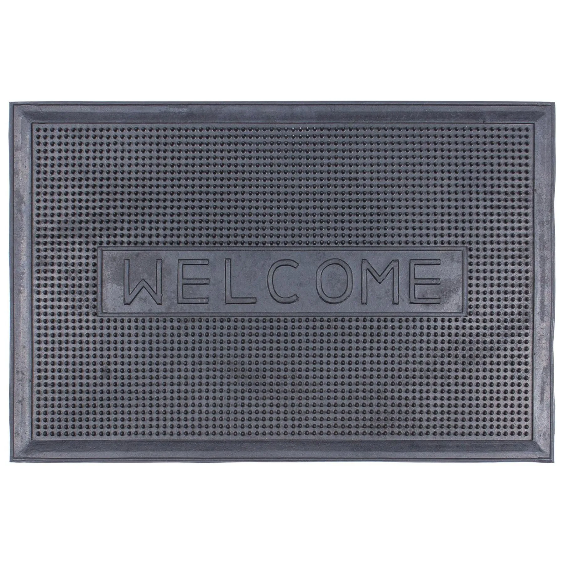 60cm x 40cm Welcome Heavy Duty Rubber Door Mat - By Nicola Spring