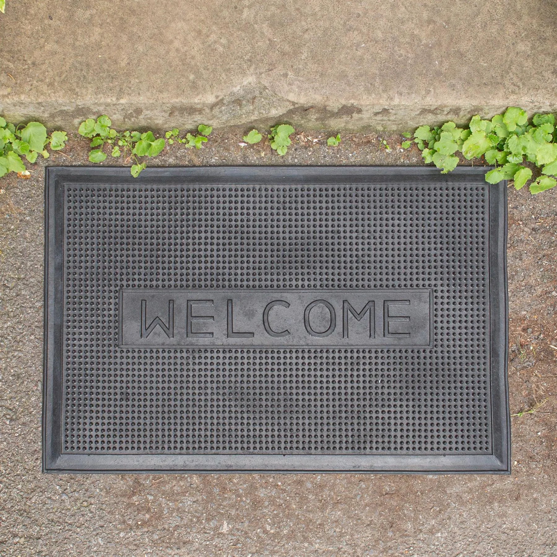 60cm x 40cm Welcome Heavy Duty Rubber Door Mat - By Nicola Spring