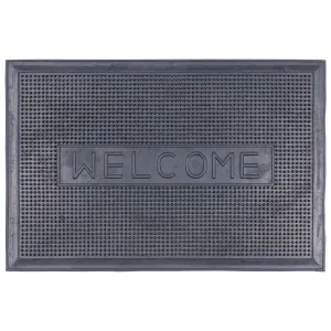 60cm x 40cm Welcome Heavy Duty Rubber Door Mat - By Nicola Spring