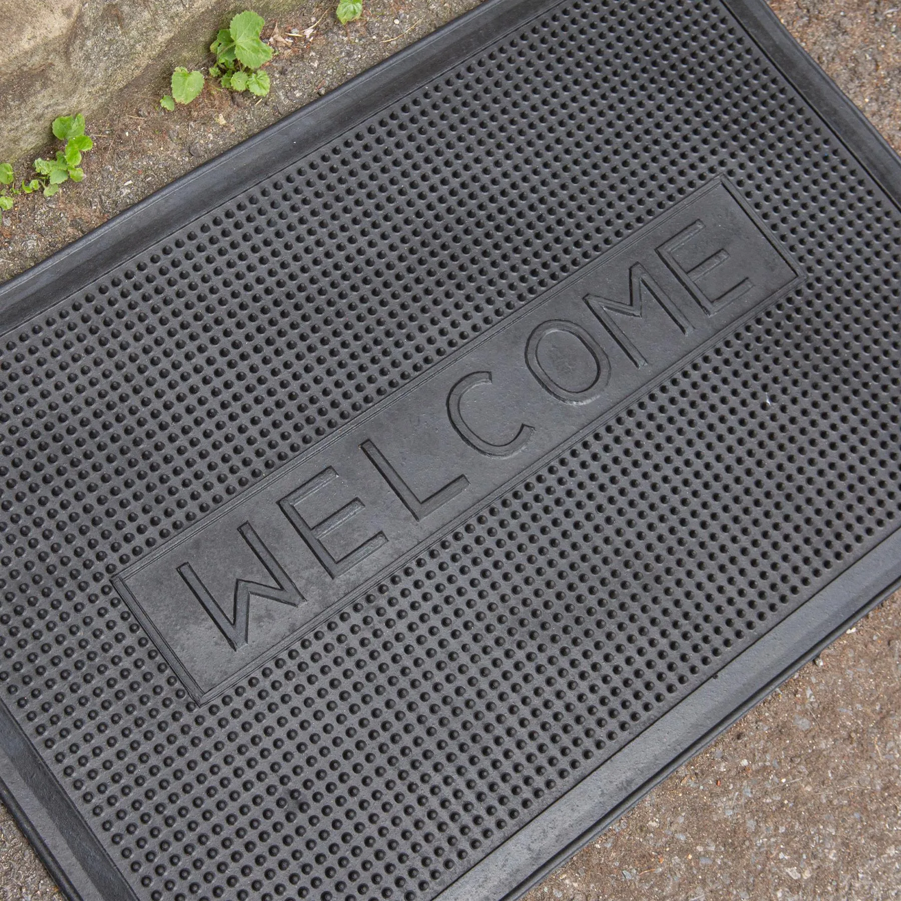 60cm x 40cm Welcome Heavy Duty Rubber Door Mat - By Nicola Spring