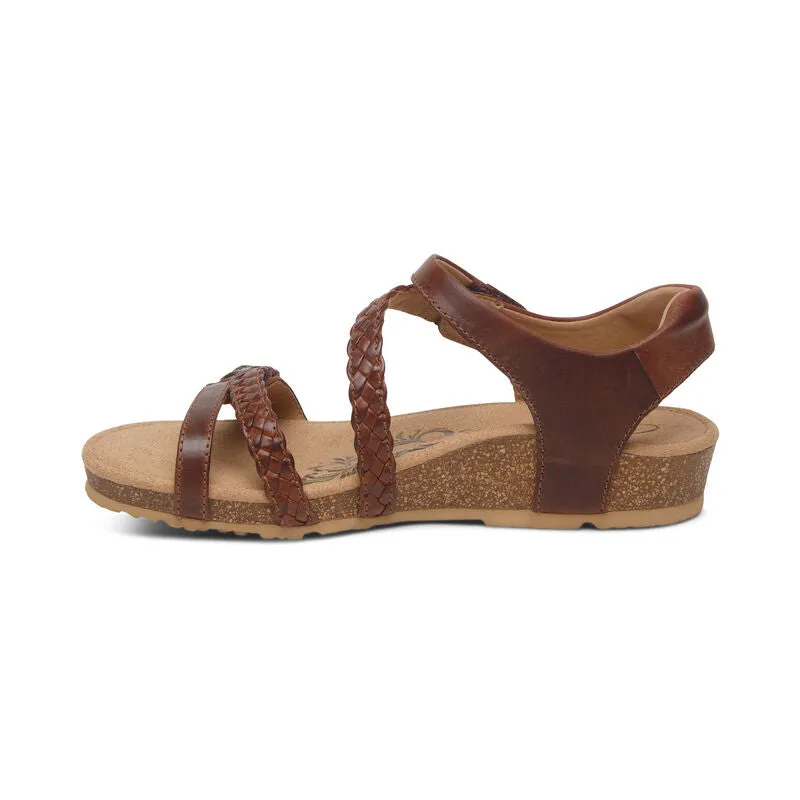 Aetrex Jillian Braided Quarter Strap Sandal Women's