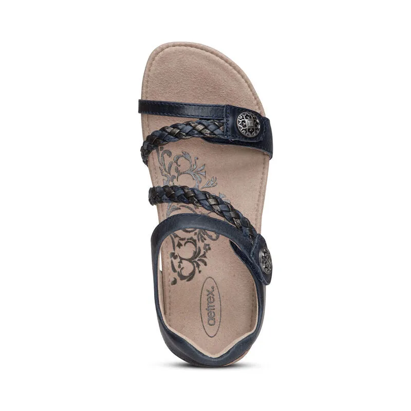 Aetrex Jillian Braided Quarter Strap Sandal Women's