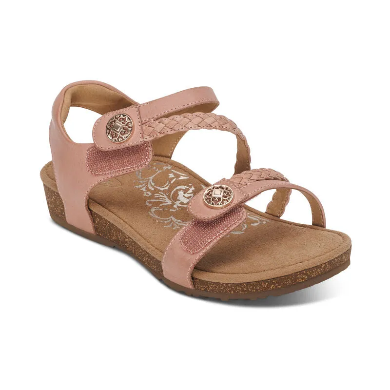 Aetrex Jillian Braided Quarter Strap Sandal Women's