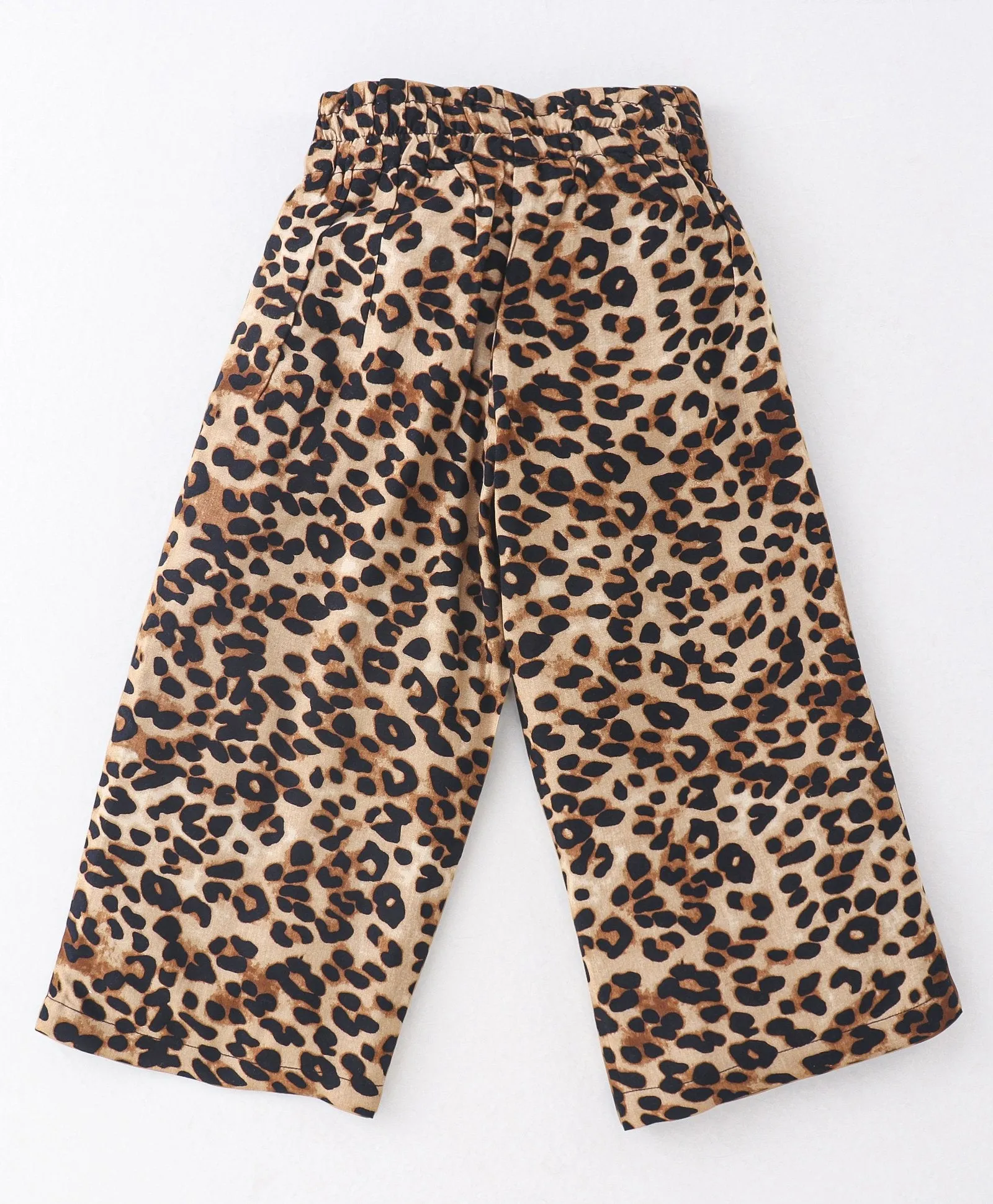 Animal Print Crop Shirt Palazzo Set