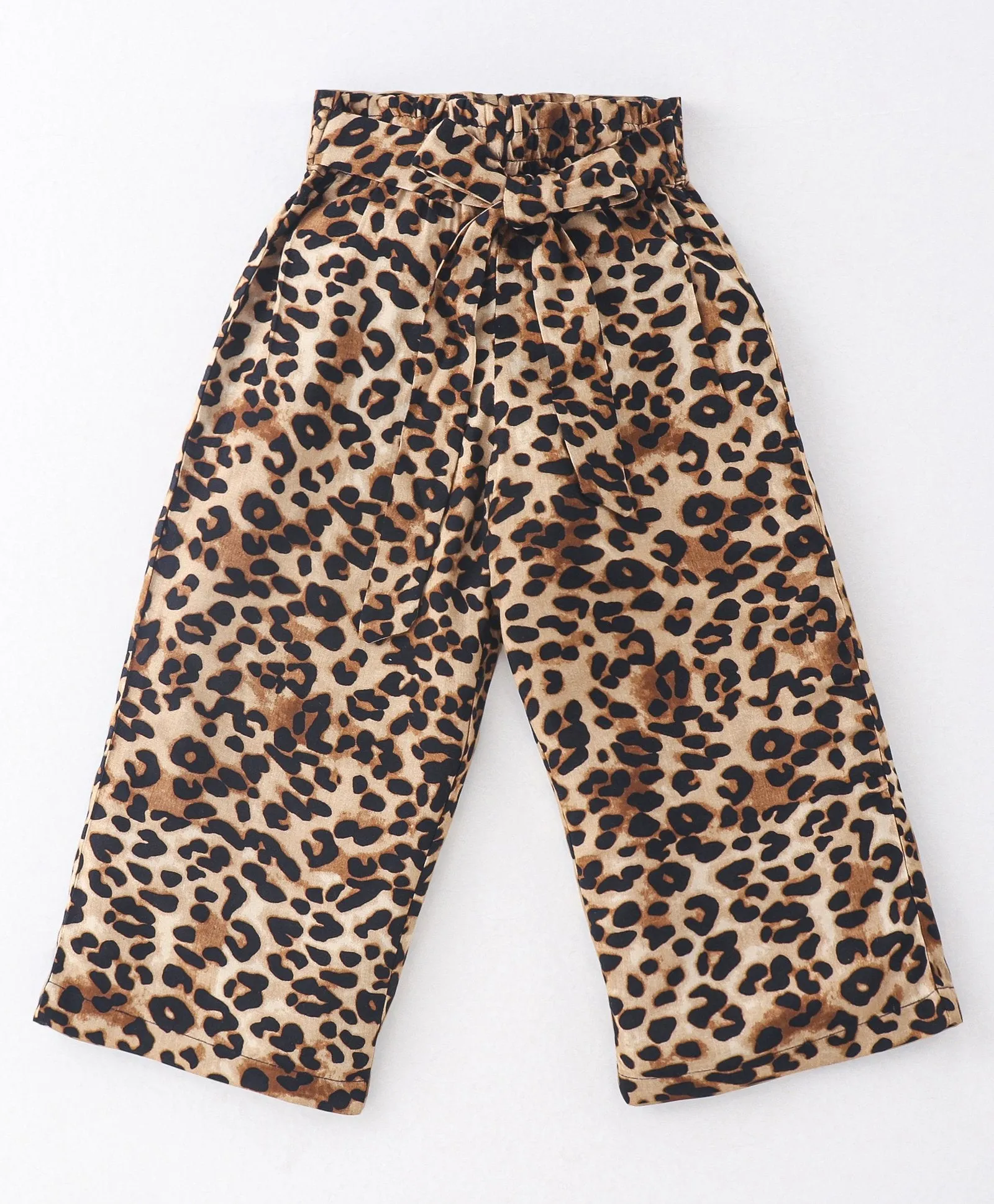 Animal Print Crop Shirt Palazzo Set