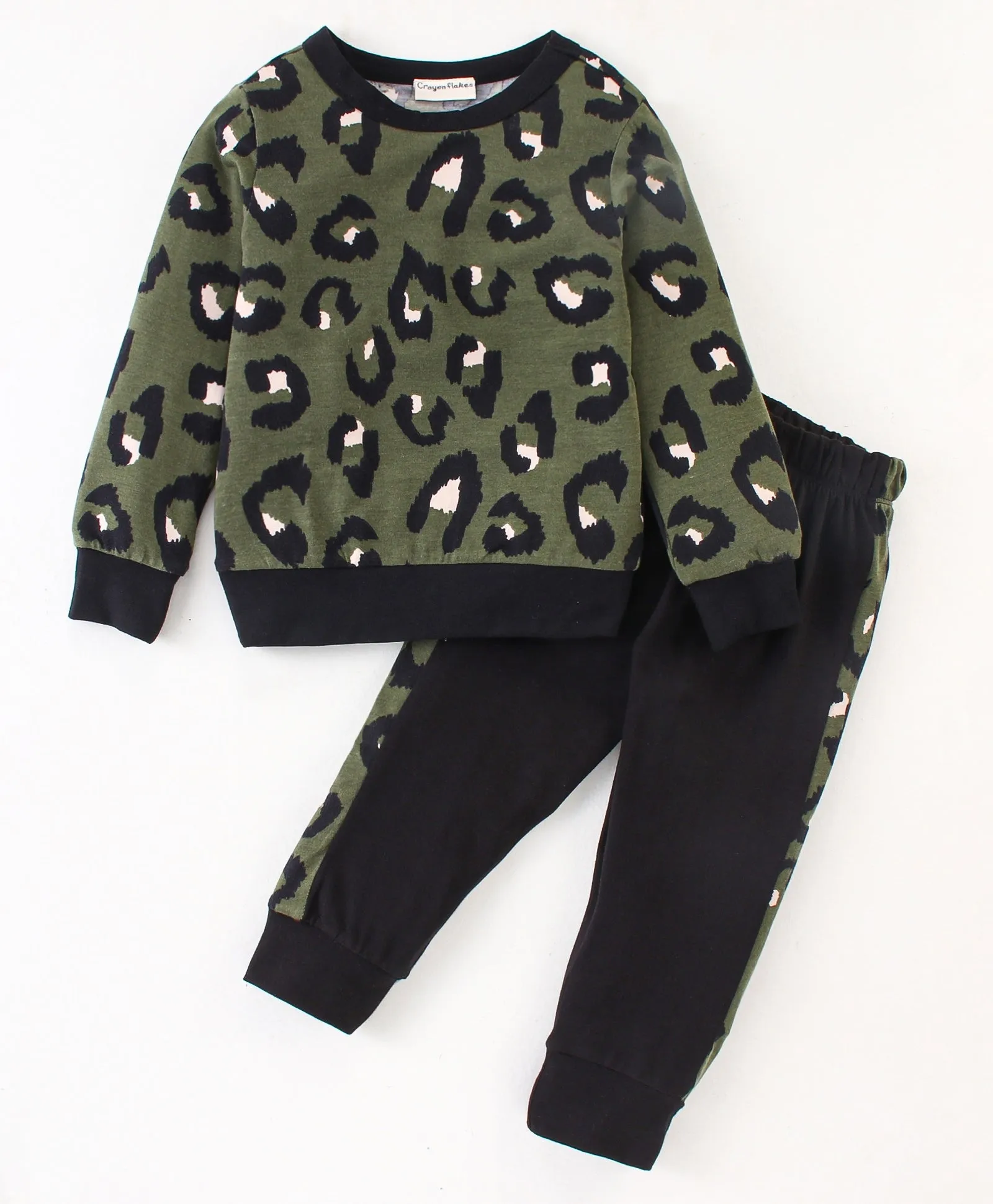 Animal Print Sweatshirt Jogger Set