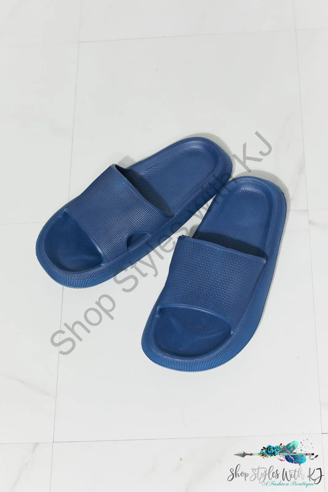 Arms Around Me Open Toe Slide in Navy