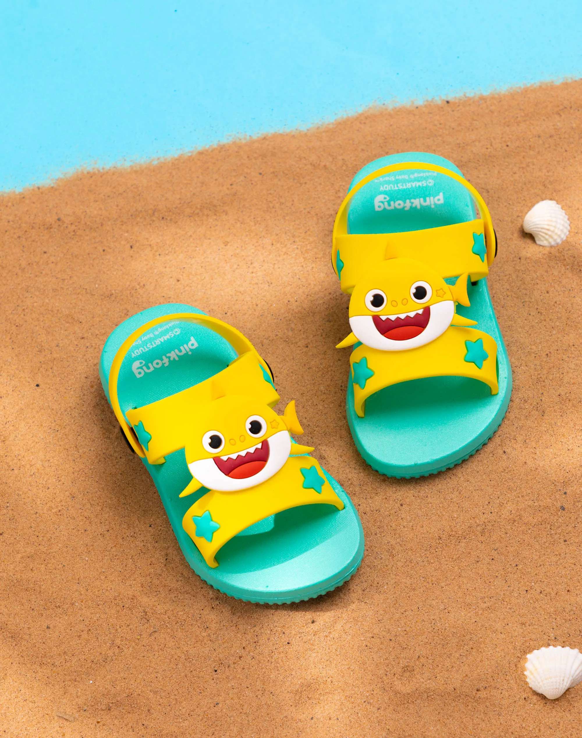 Baby Shark Kids Yellow Summer Slider Sandals