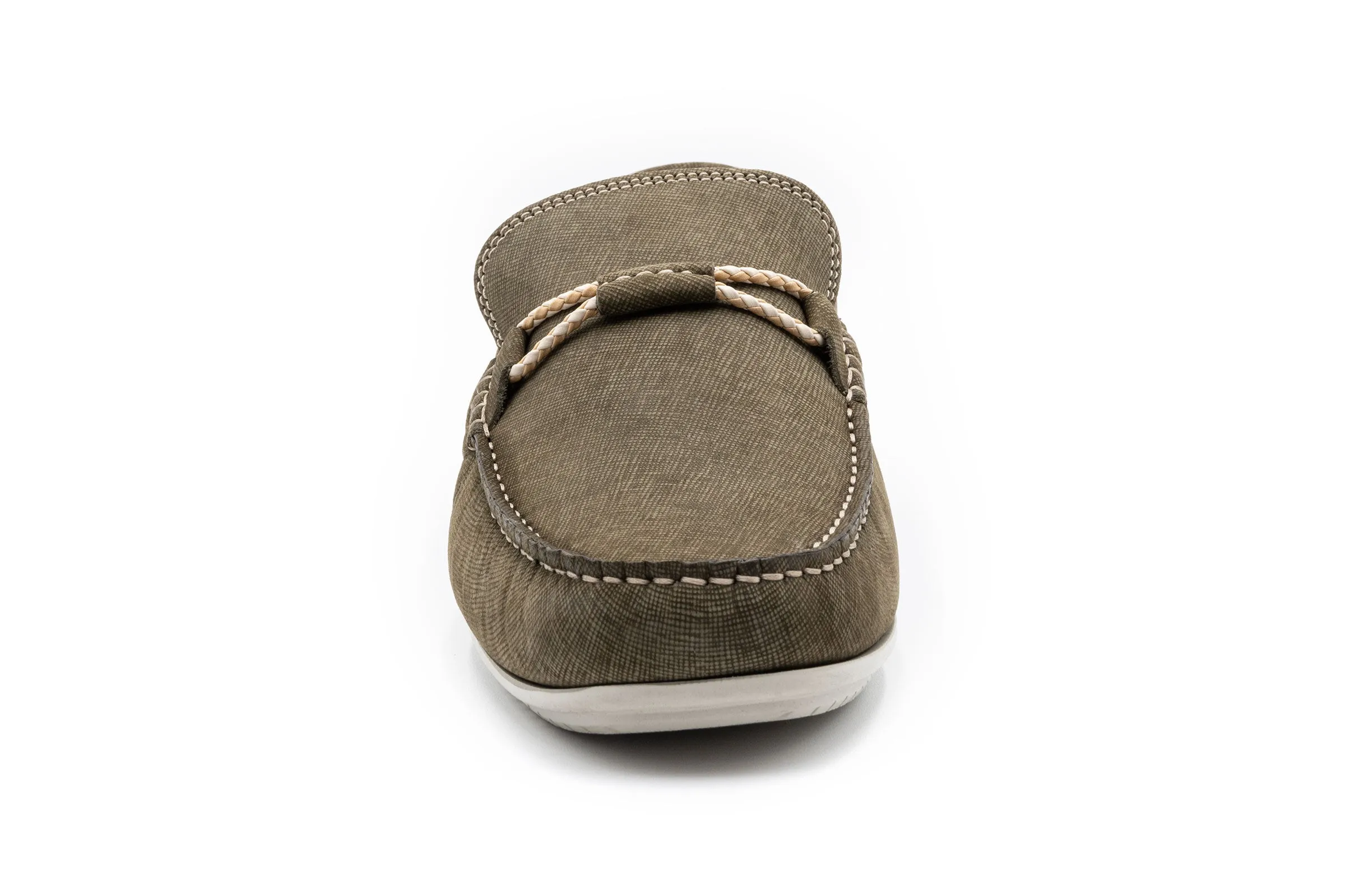 Bermuda Nubuck Braided Bit Loafers - Moss