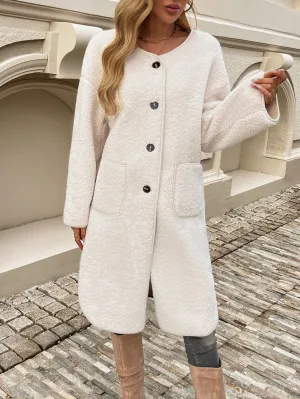 Casual Cardigan Breasted Pocket Trench Coat