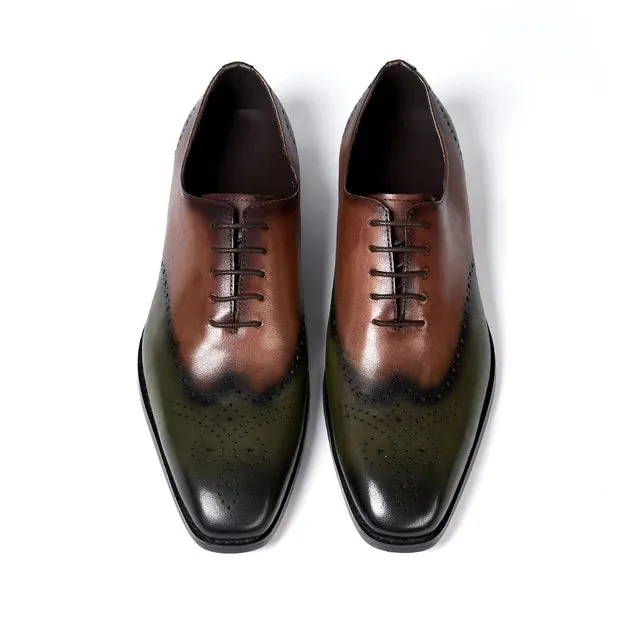 Classic Genuine Leather Lace-Up Brogue Shoes