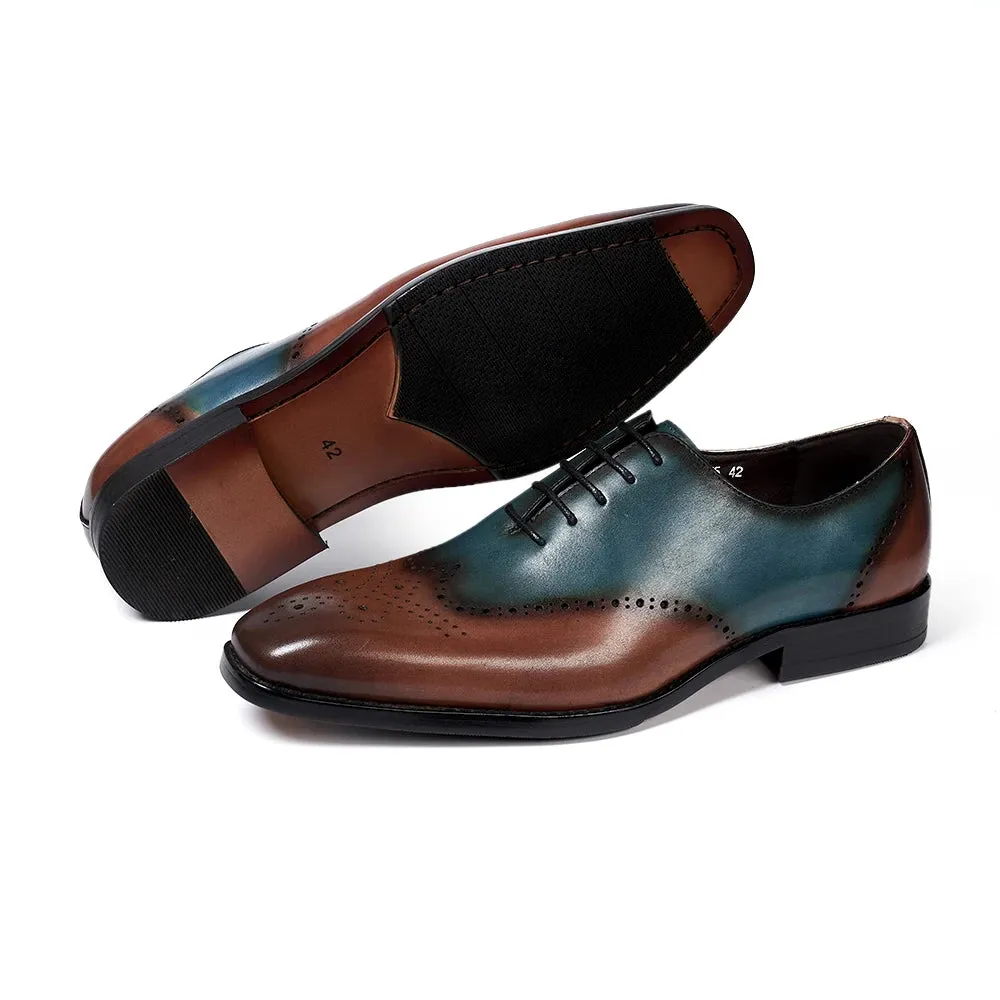 Classic Genuine Leather Lace-Up Brogue Shoes