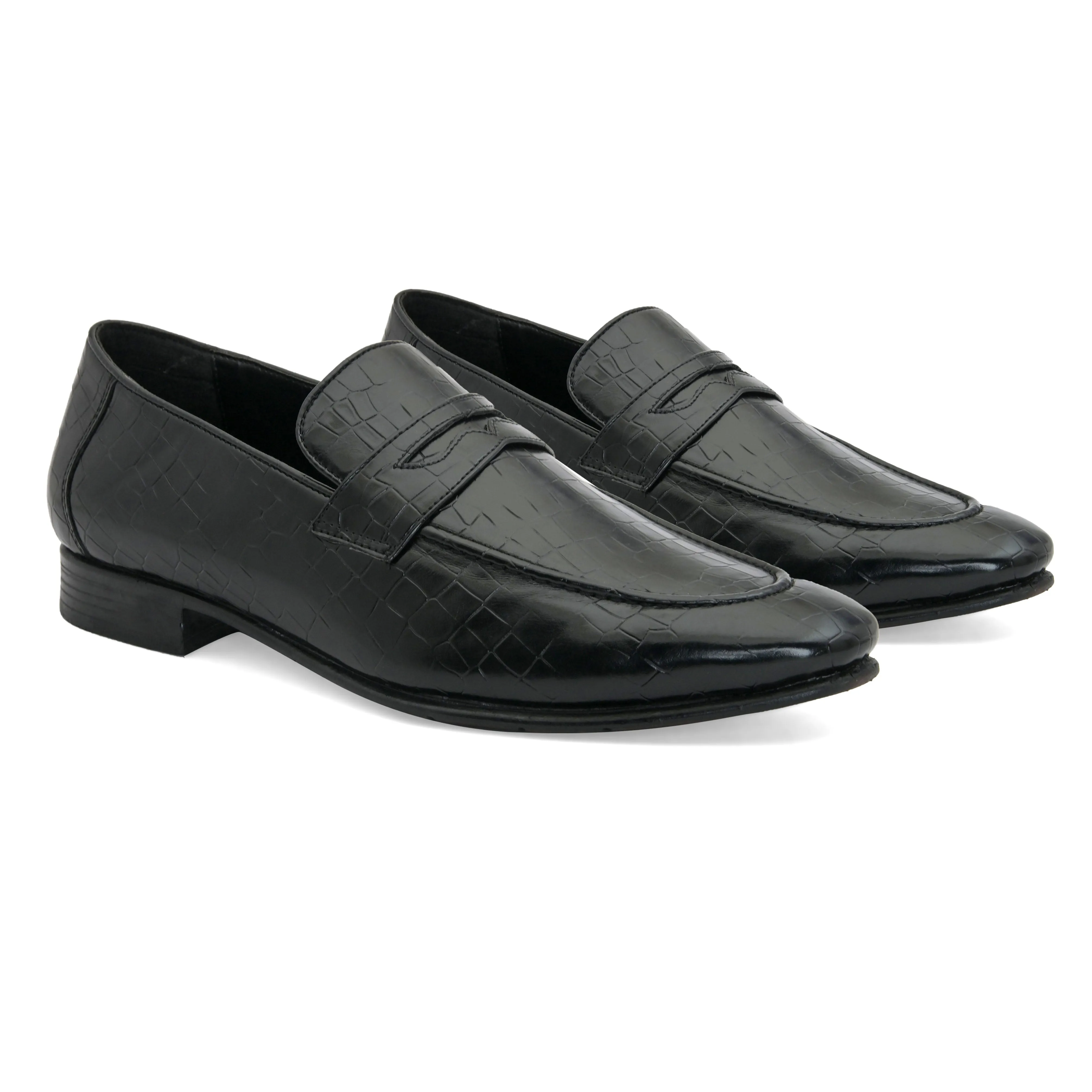 Clover Black Penny Loafers