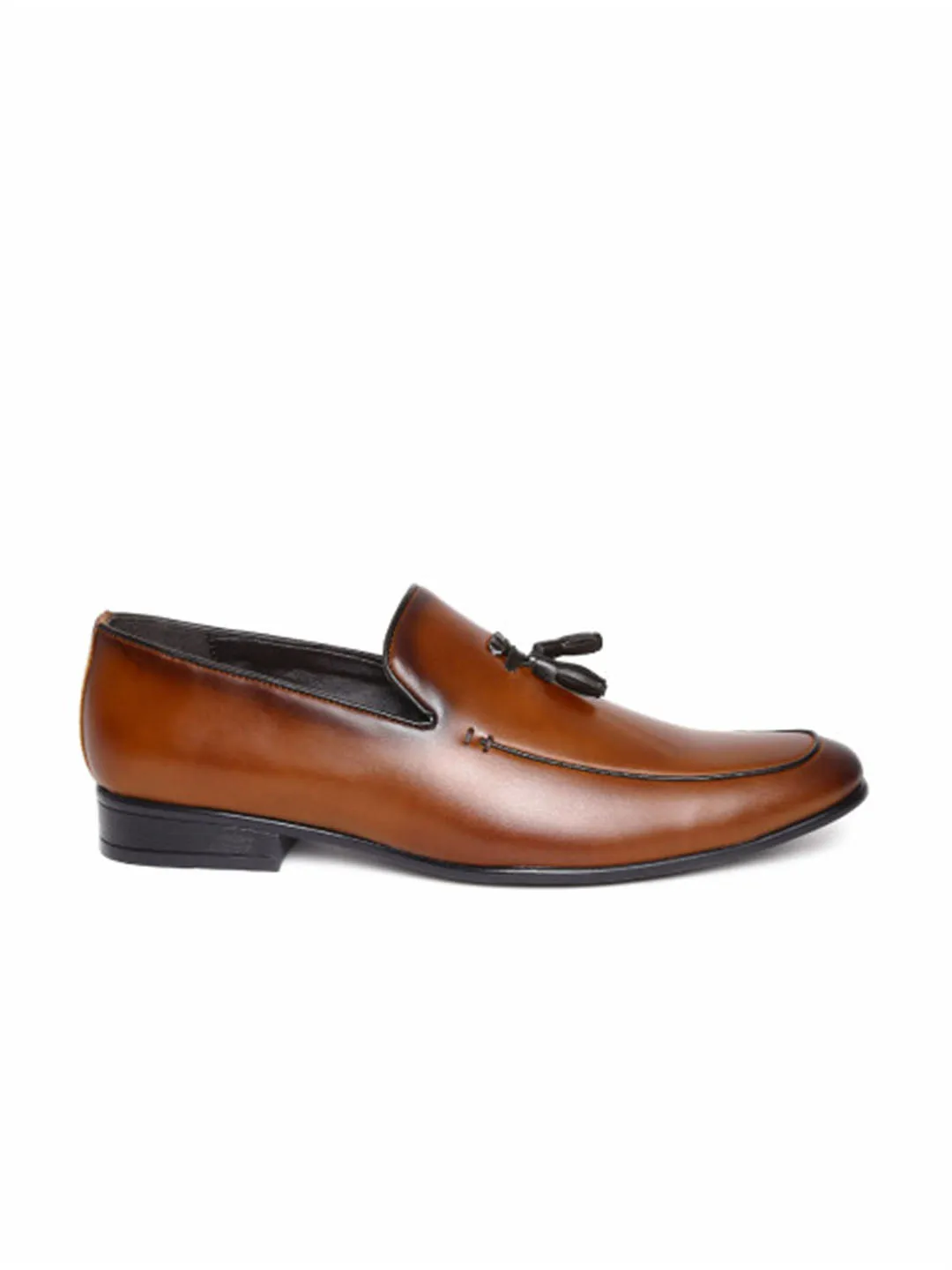 Cognac Contrast Tassel  Loafers