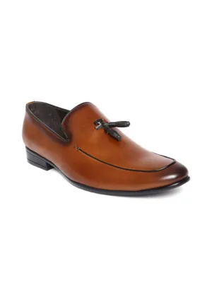 Cognac Contrast Tassel  Loafers