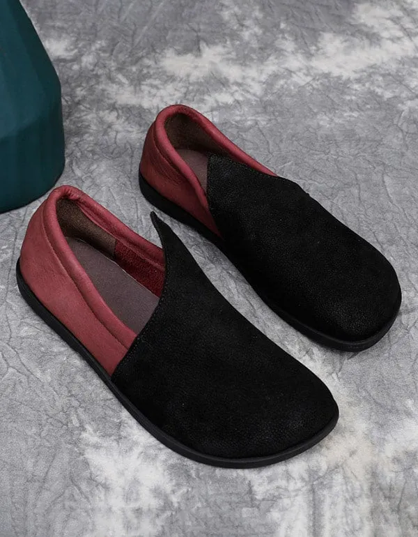 Comfort Retro Leather Suede Women's Flats