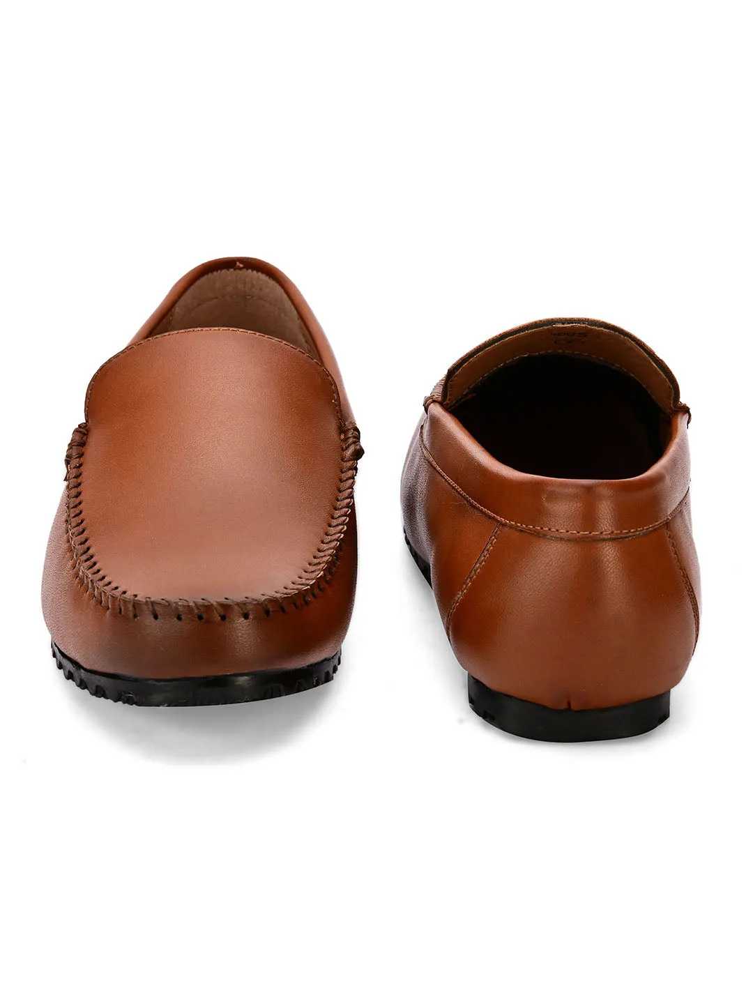 Dart Tan Solid Loafers