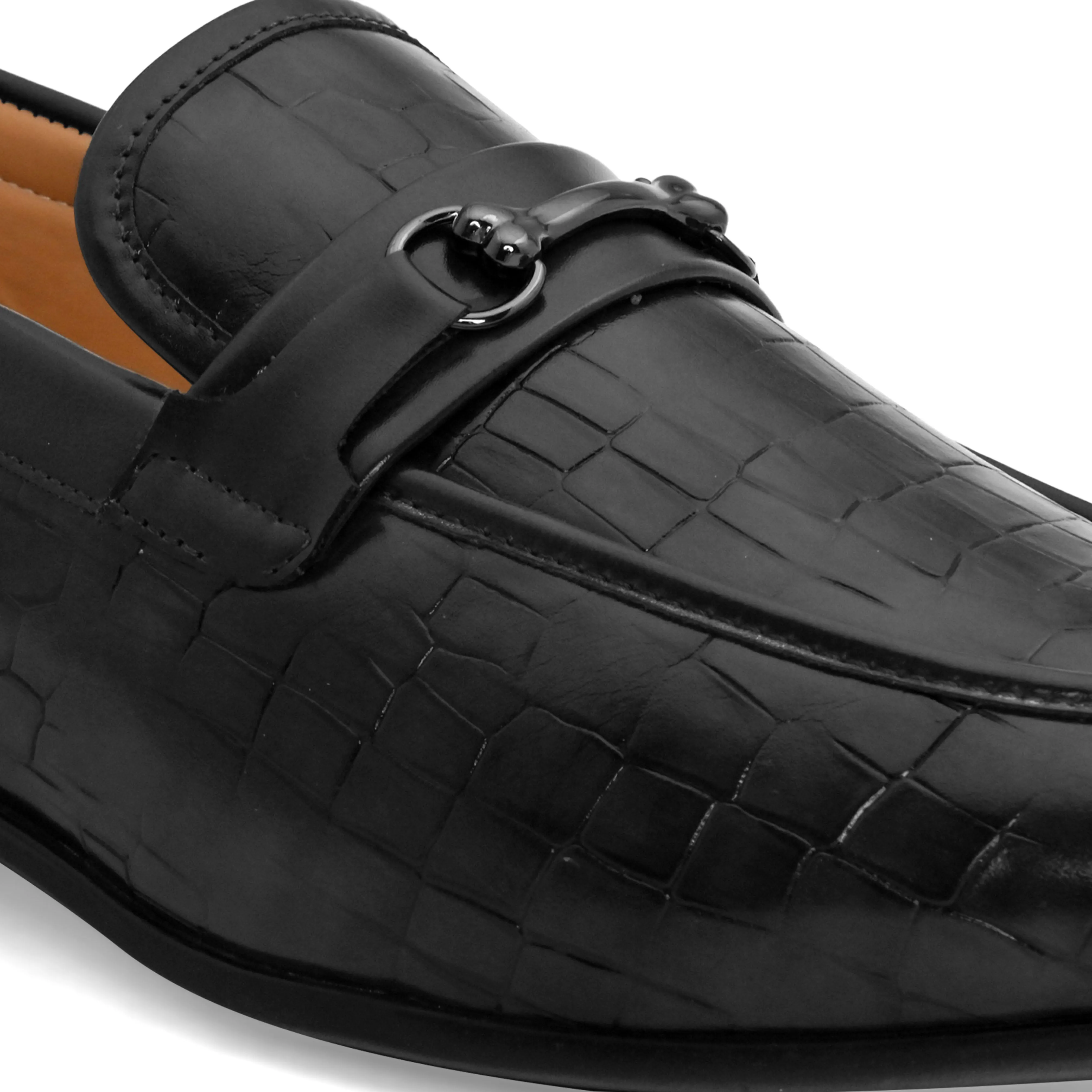 Dawn Black Buckle Loafers