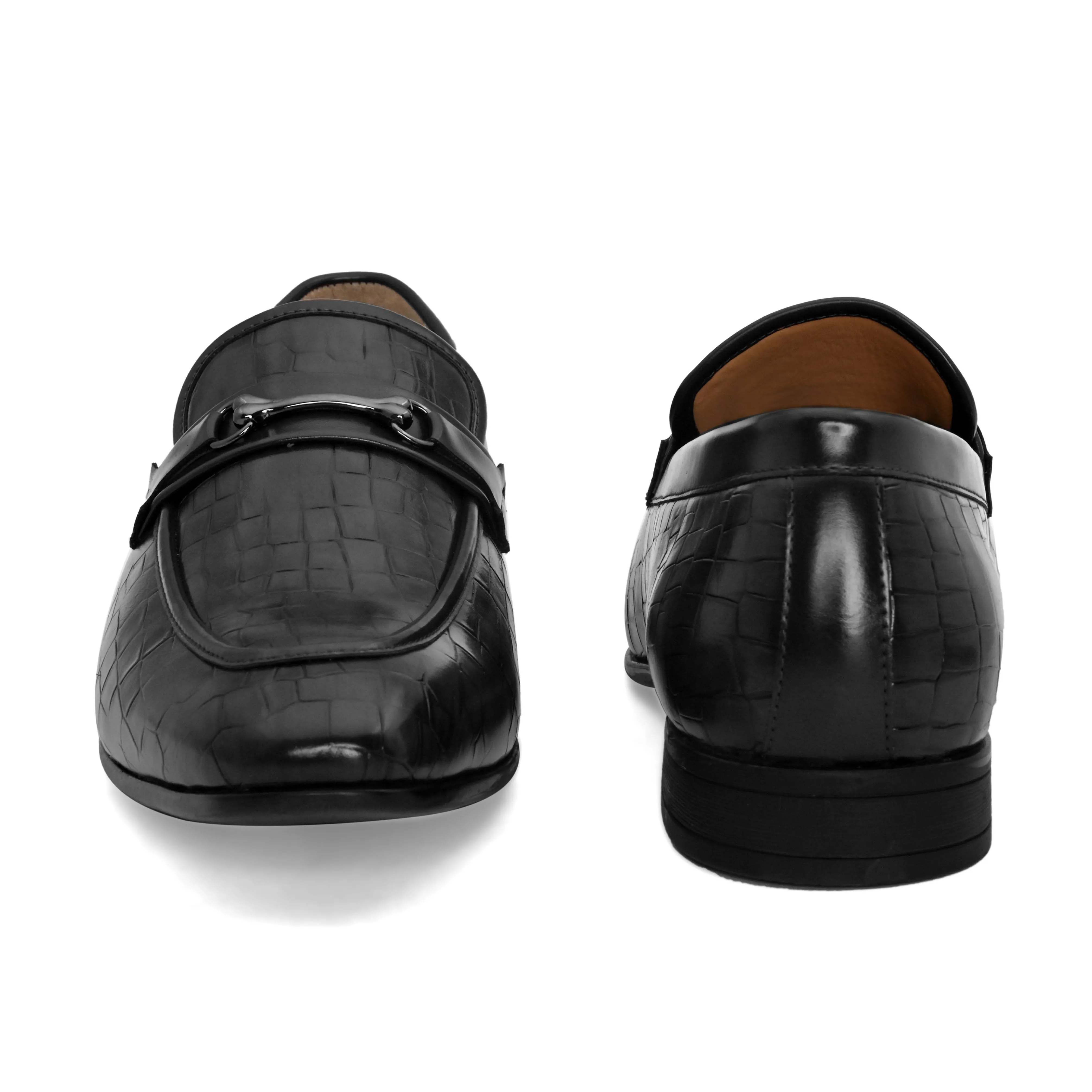 Dawn Black Buckle Loafers