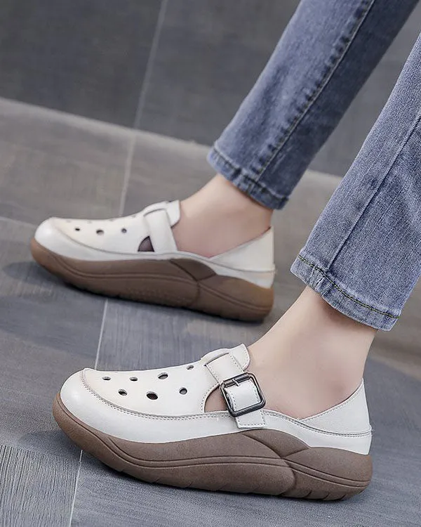 elveswallet Retro Thick Sole Flat Croc Garden Shoes