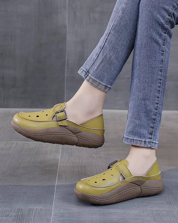 elveswallet Retro Thick Sole Flat Croc Garden Shoes