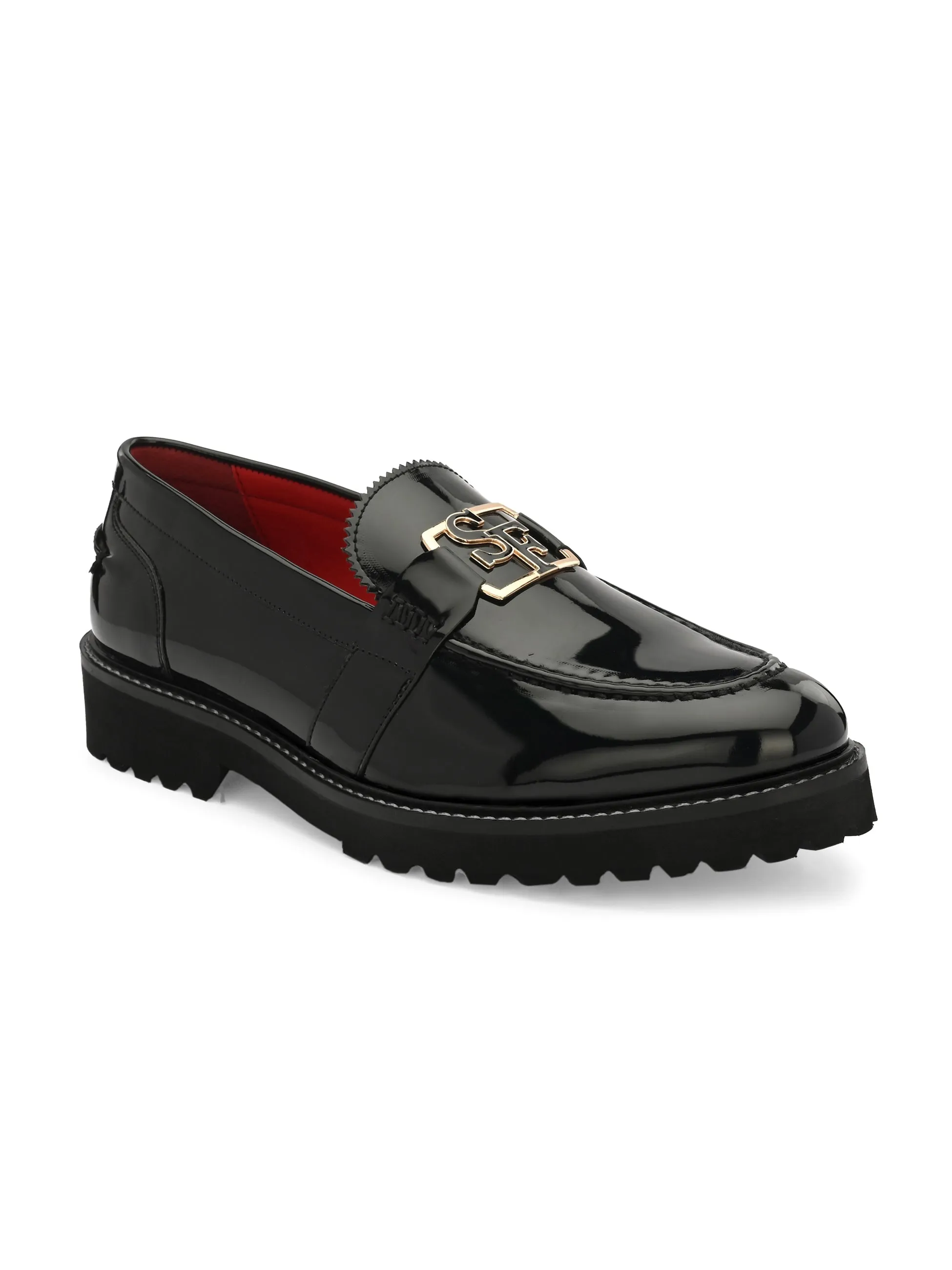 Flambe Black Chunky Loafers