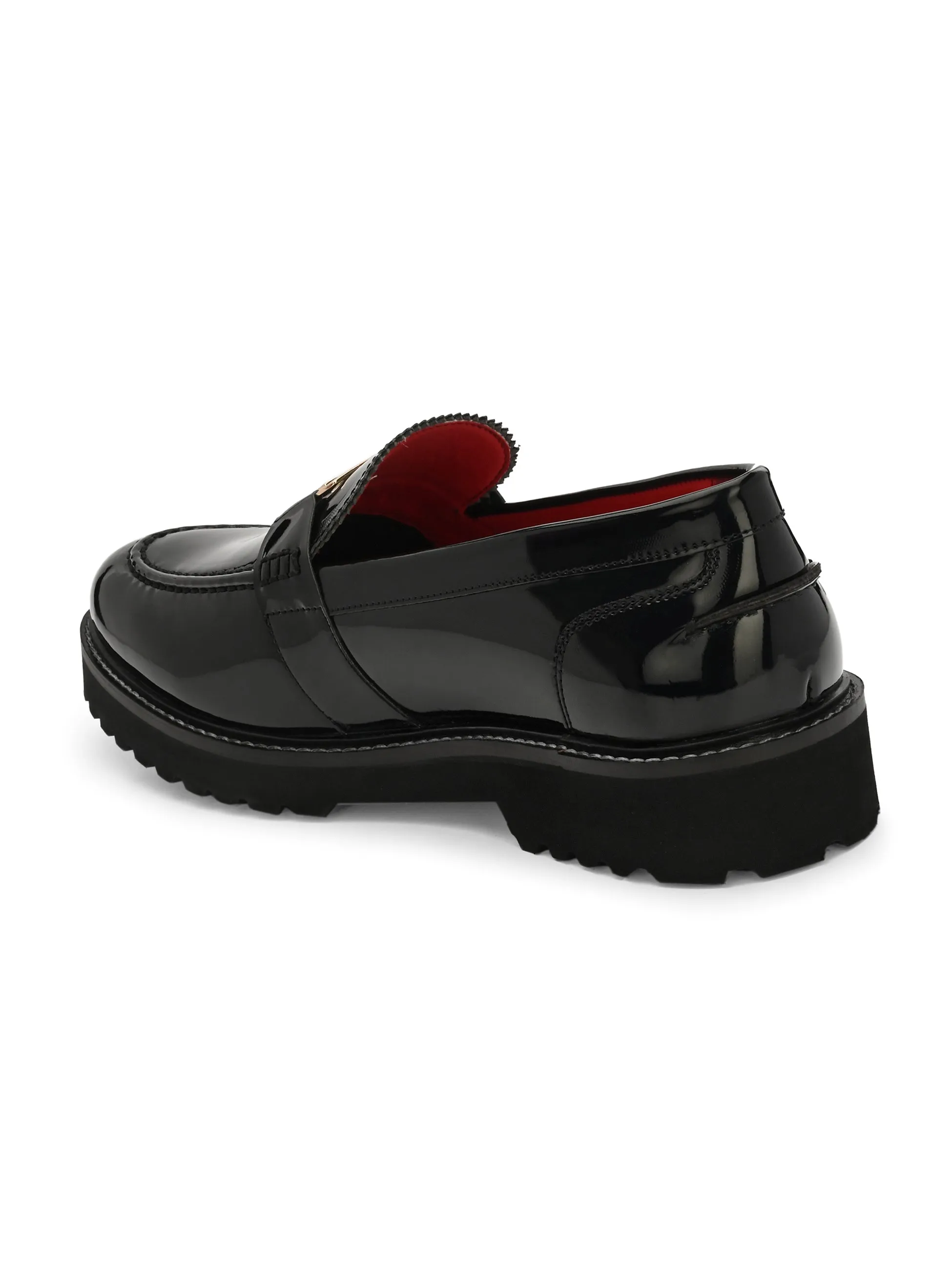 Flambe Black Chunky Loafers