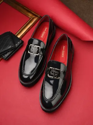 Flambe Black Chunky Loafers