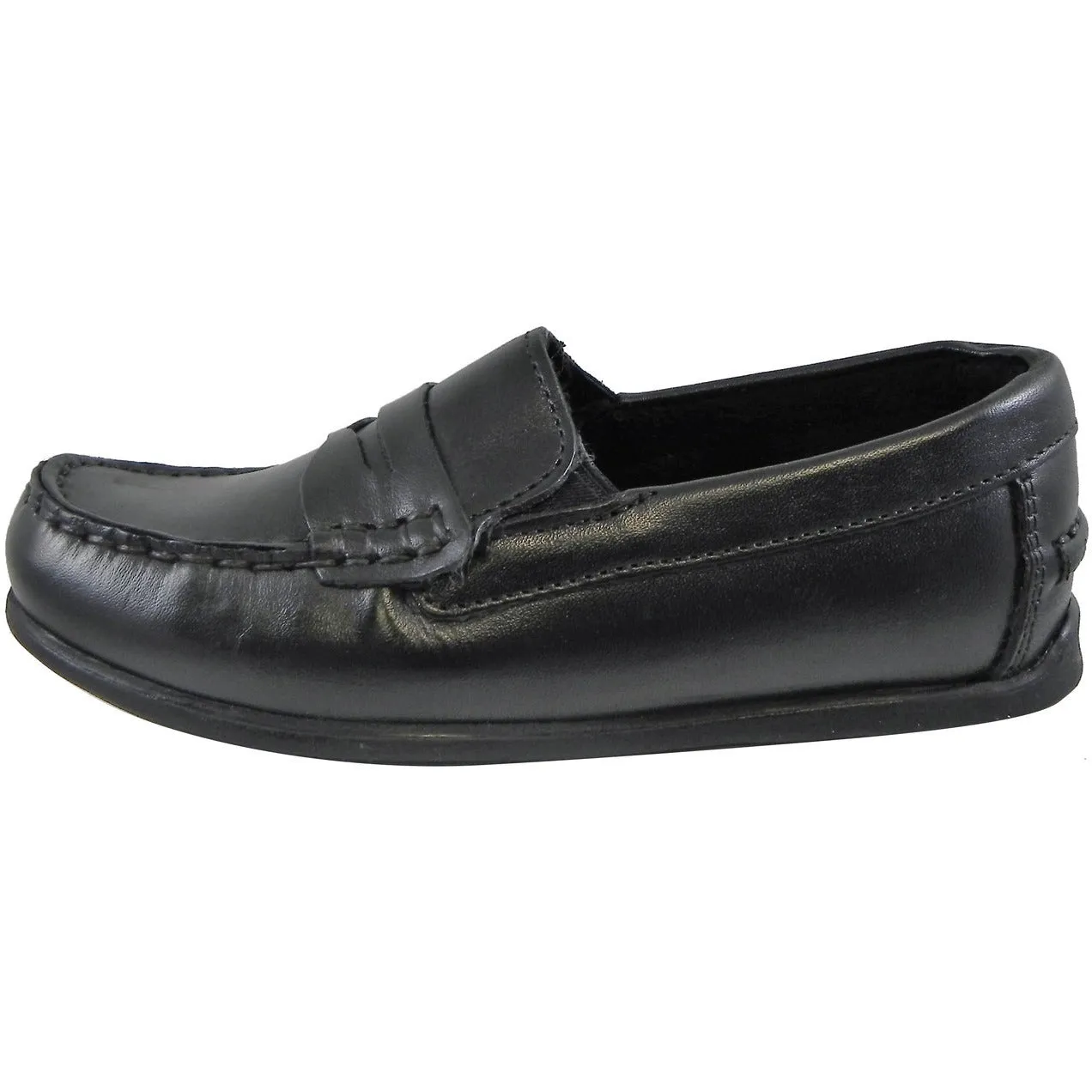 Florsheim Boy's Jasper All Leather Classic Slip On Moccasin Oxford Loafer Shoes Black