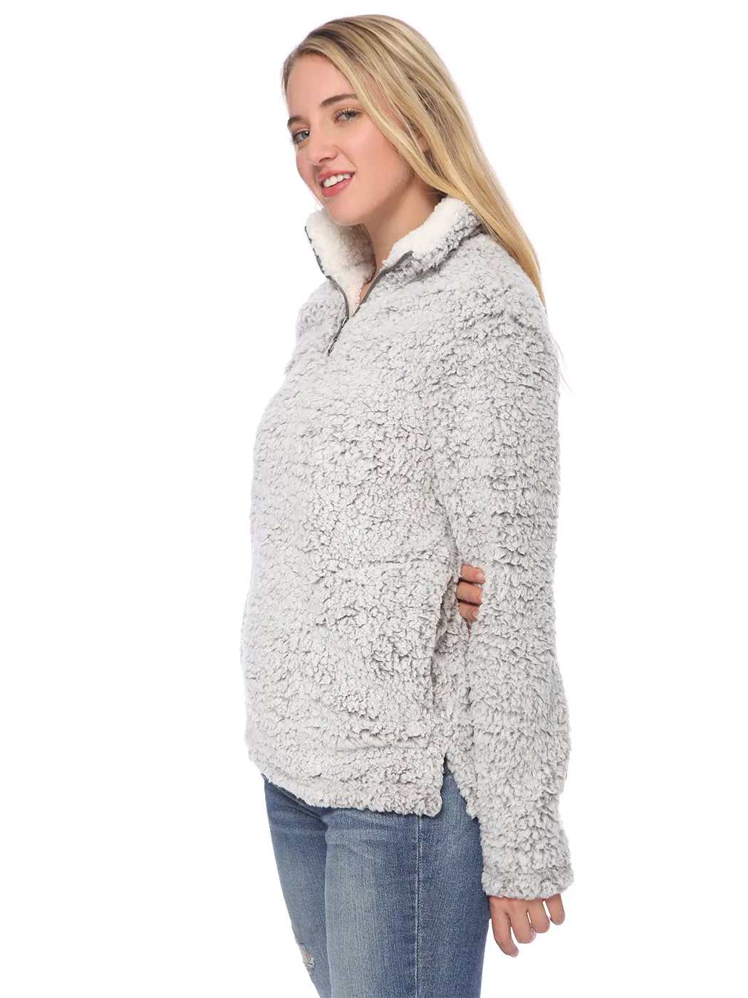 Fuzzy Teddy Sherpa Pullover Sweater