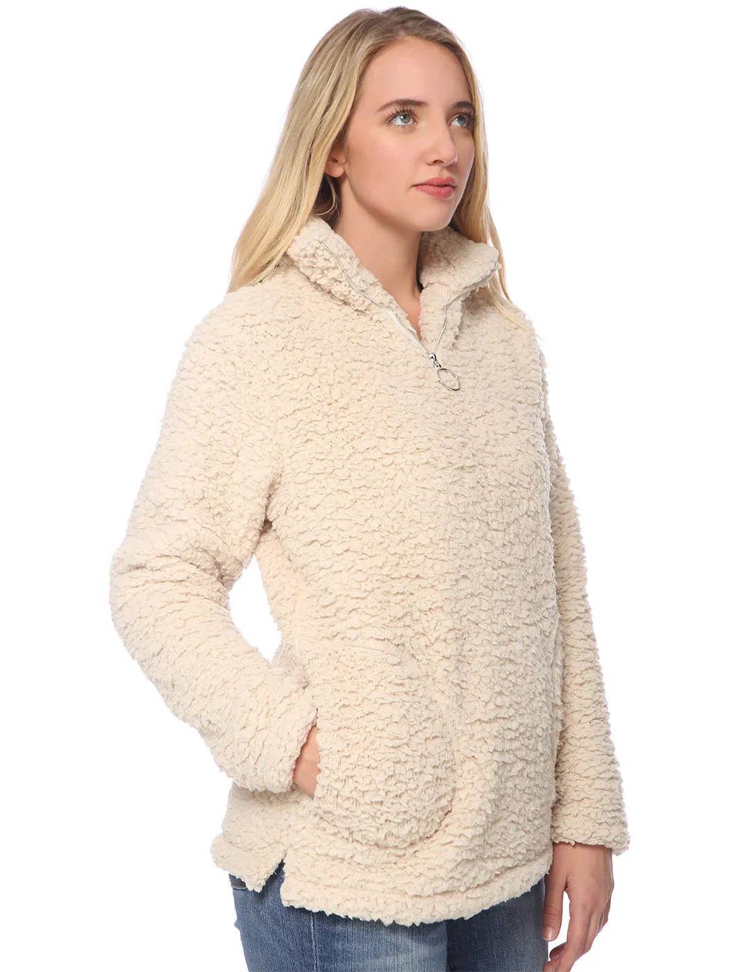 Fuzzy Teddy Sherpa Pullover Sweater