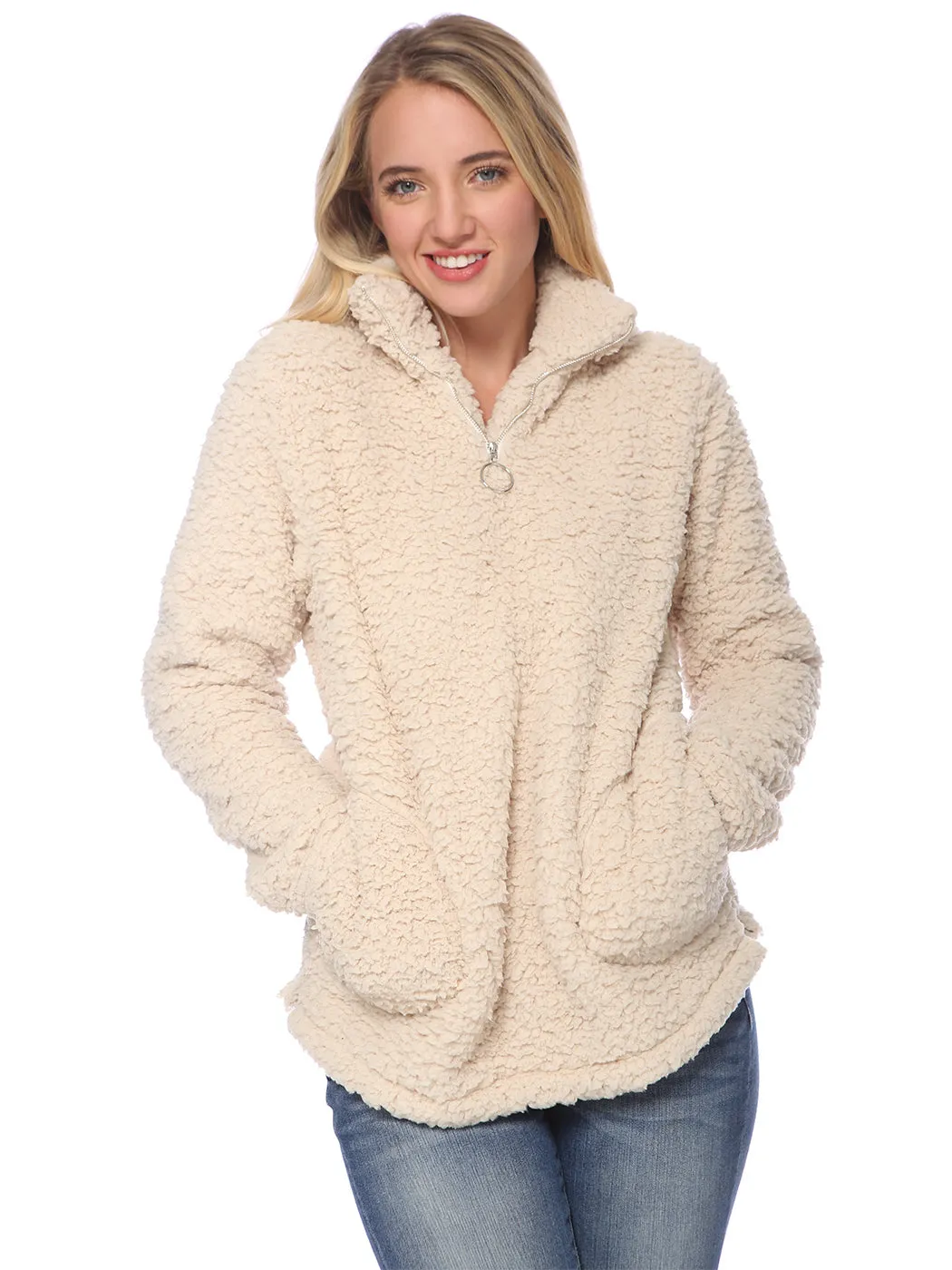 Fuzzy Teddy Sherpa Pullover Sweater