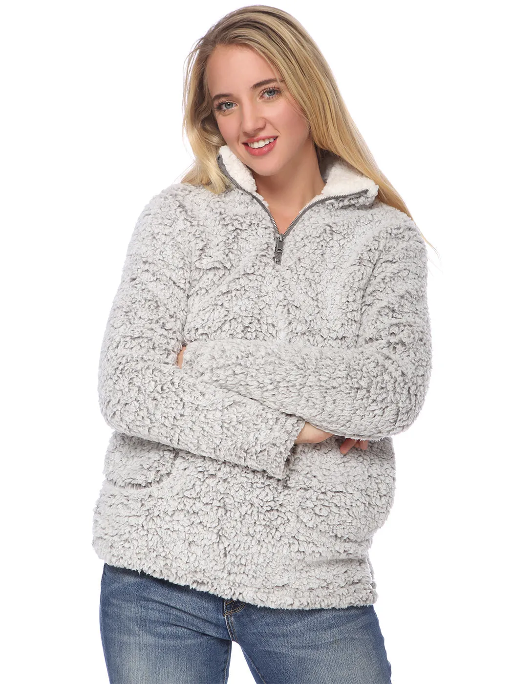 Fuzzy Teddy Sherpa Pullover Sweater