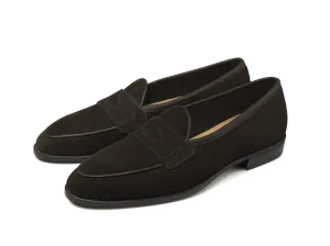 Grand Fenelon Penny Loafers in Dark Brown Noble Suede