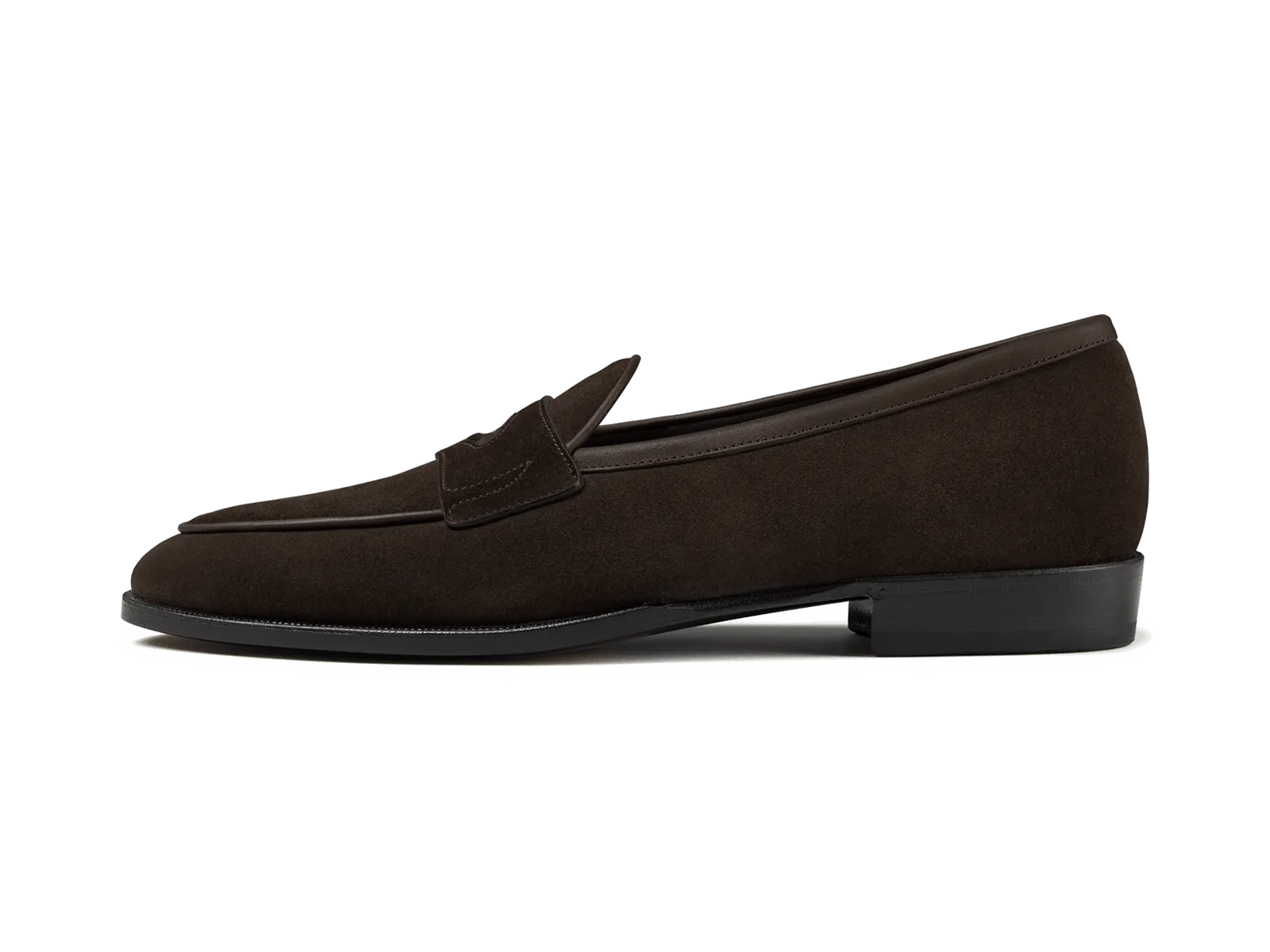 Grand Fenelon Penny Loafers in Dark Brown Noble Suede