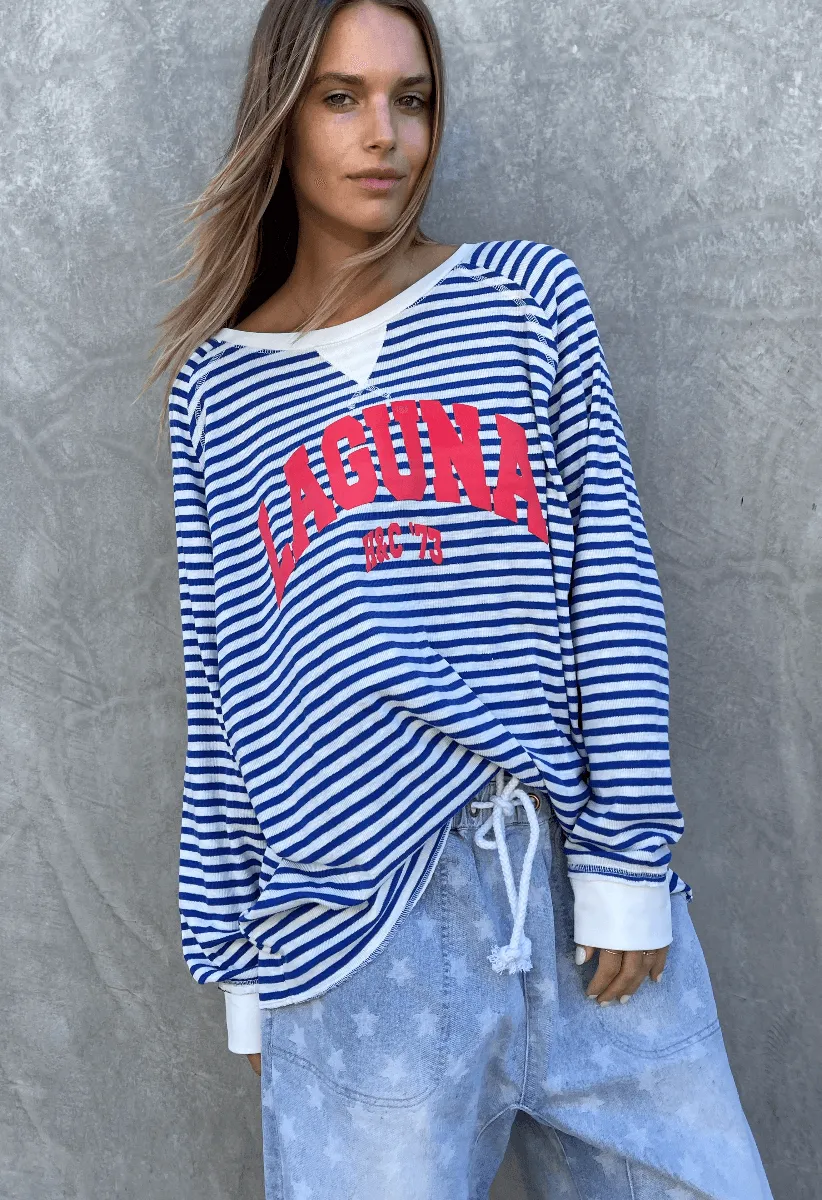 Hammill & Co Laguna Navy Stripe Long Sleeve Sweatshirt