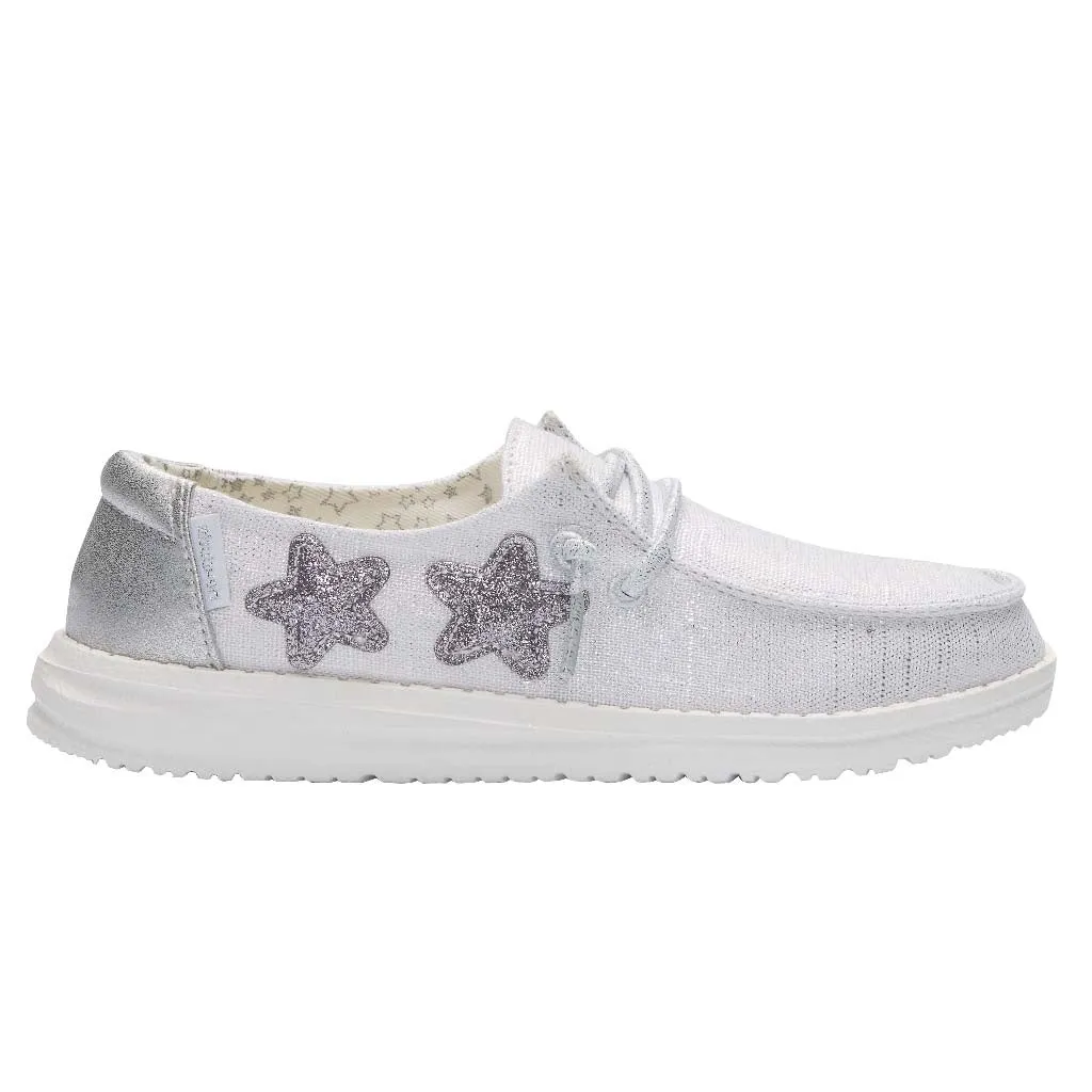 Hey Dude Children's Wendy Silver Star Shoes 130123921