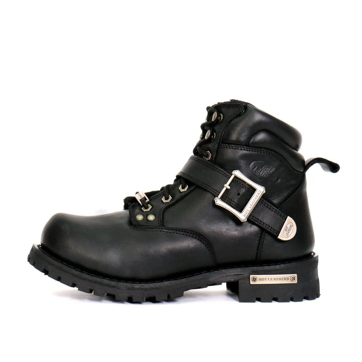 Hot Leathers Men's 6" Logger Boots With Buckle