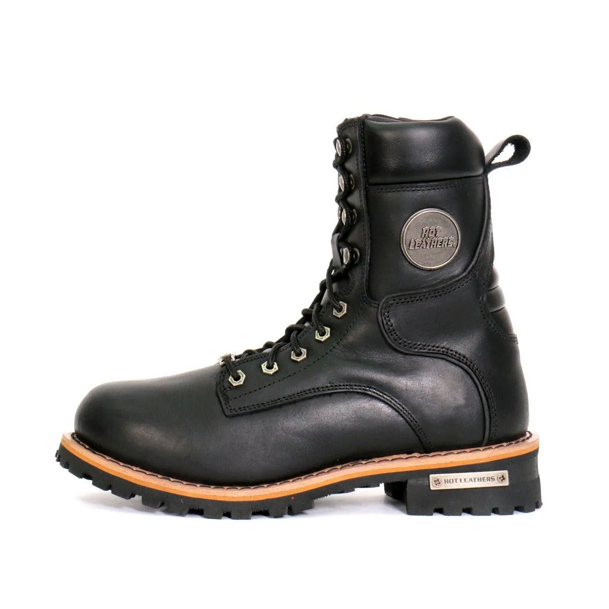 Hot Leathers Men's 8" Two-Tone Logger Boots