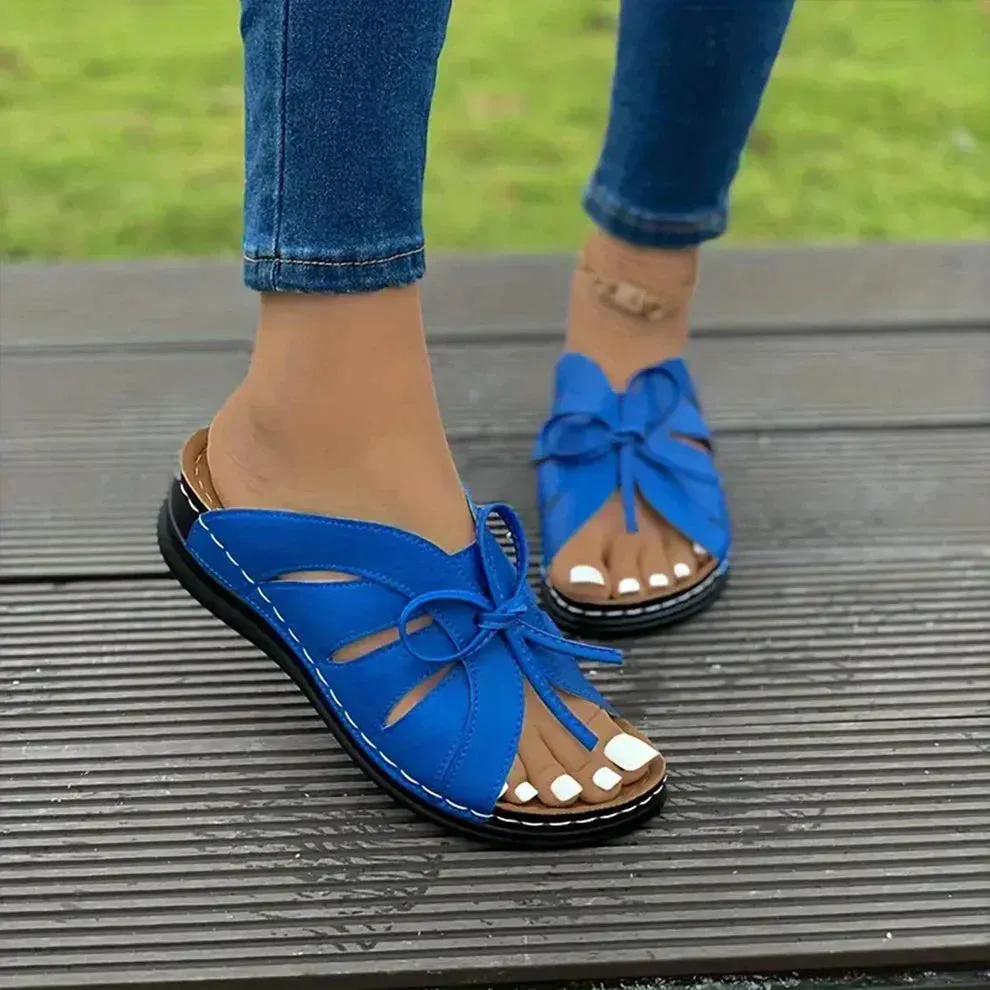 Ivyshape | Comfy Sandals With Bow Tie