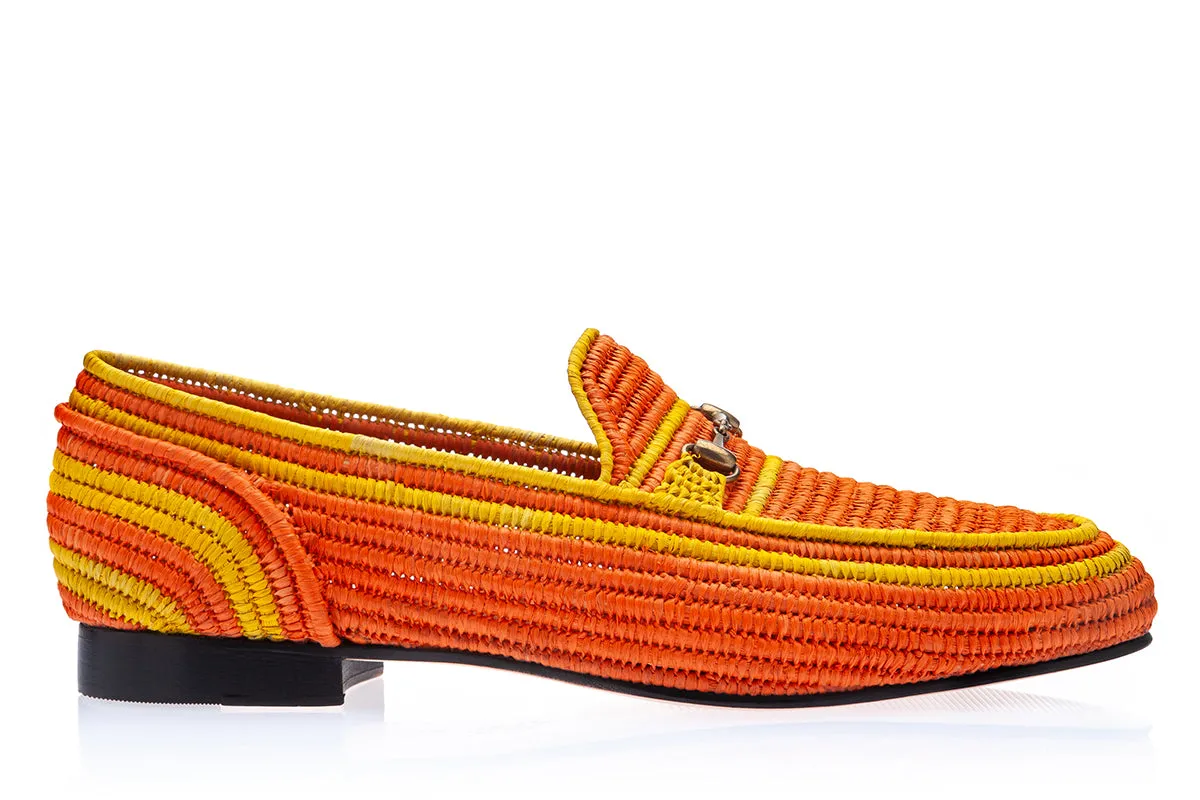 JADIDA RAFIA ORANGE LOAFERS