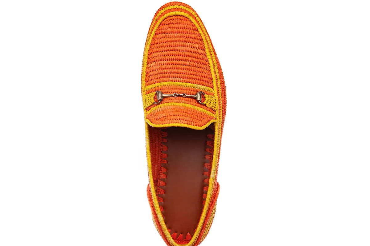 JADIDA RAFIA ORANGE LOAFERS