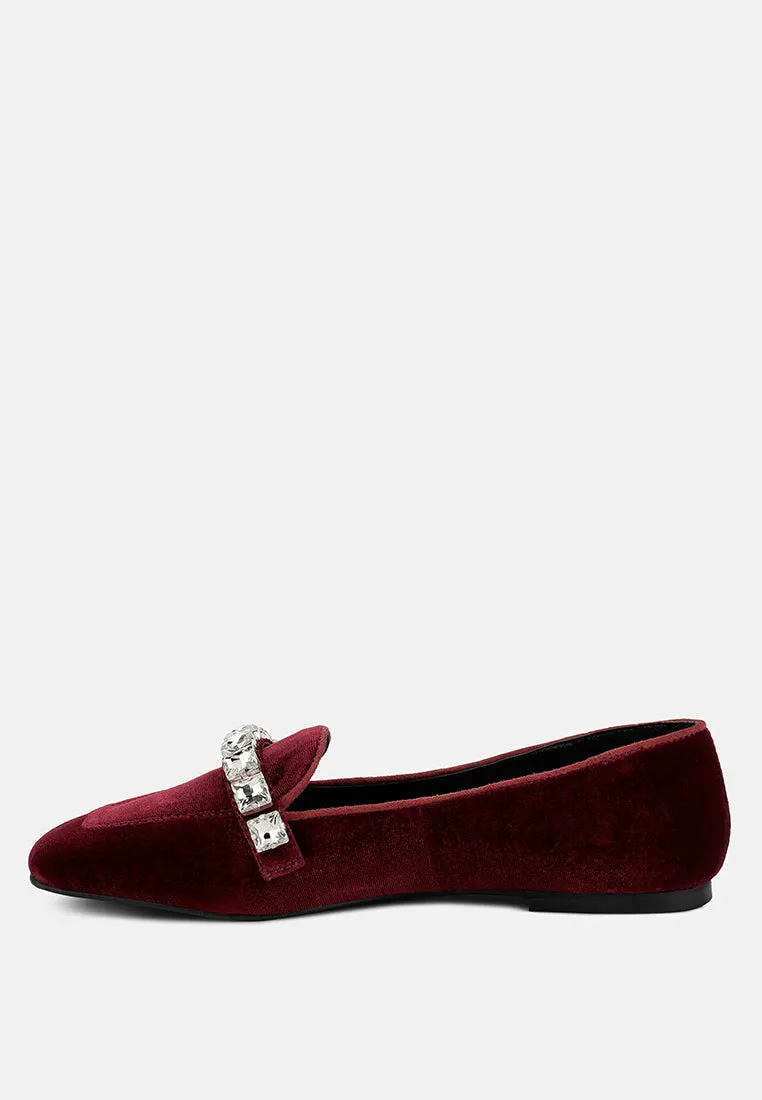 Lamington Handcrafted Velvet Diamante Loafers