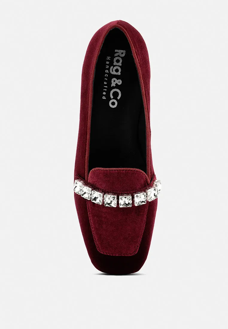 Lamington Handcrafted Velvet Diamante Loafers