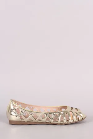 Liliana Mirror Metallic Caged Laser Cutout Flat