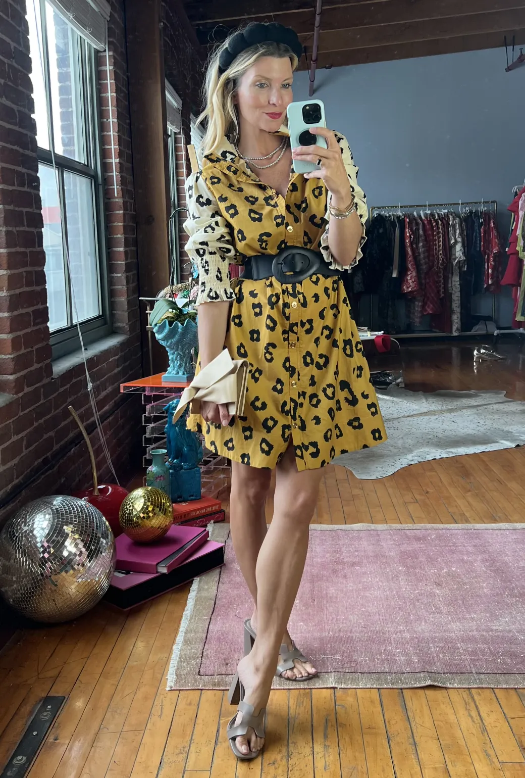 Long Sleeve Mod Dress - Cheetah