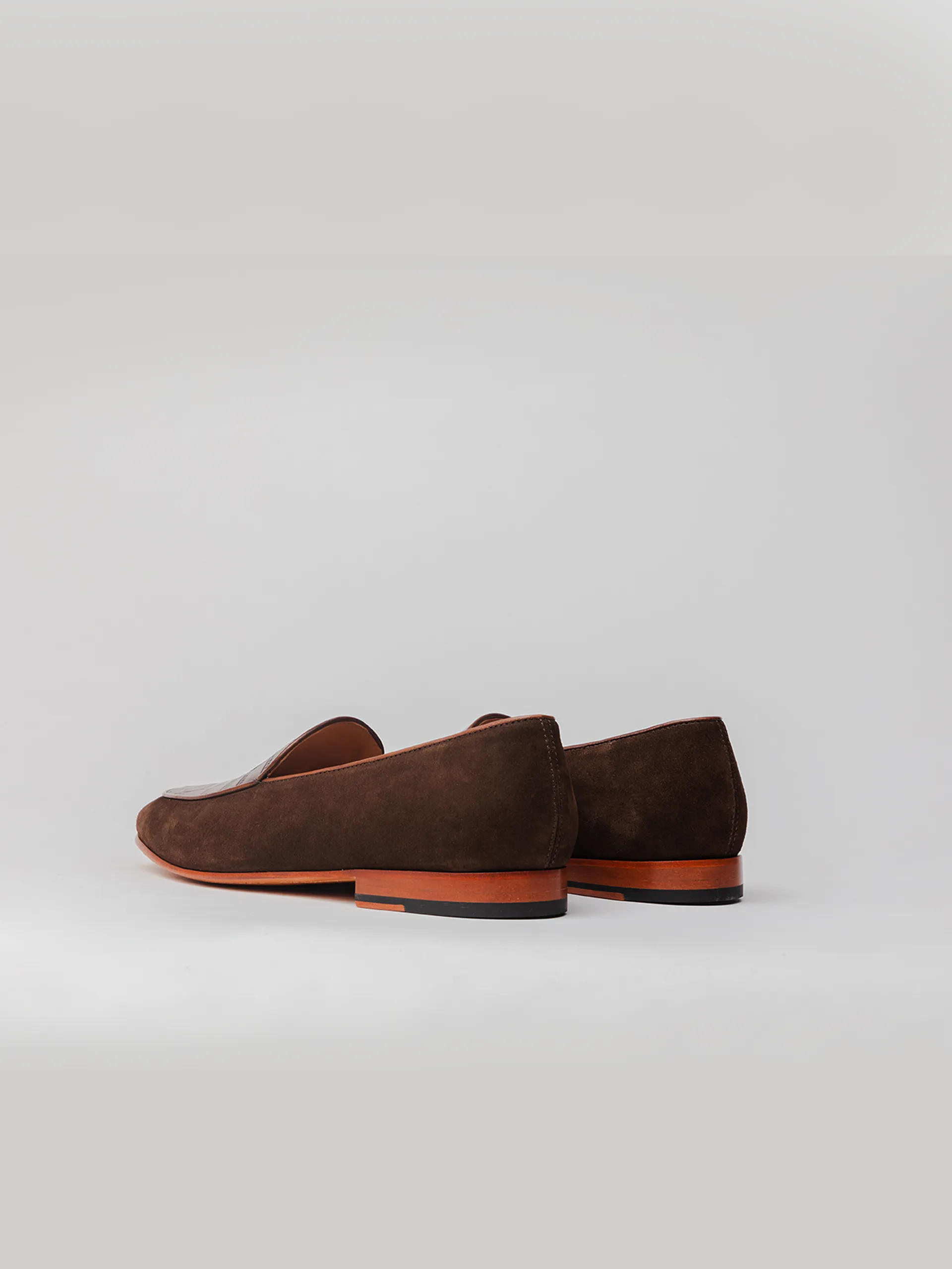 Marcel Embossed Loafer  Suede/ Brown