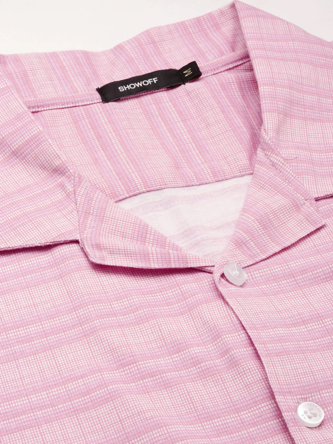 Men Pink Checked Casual Co ord Set